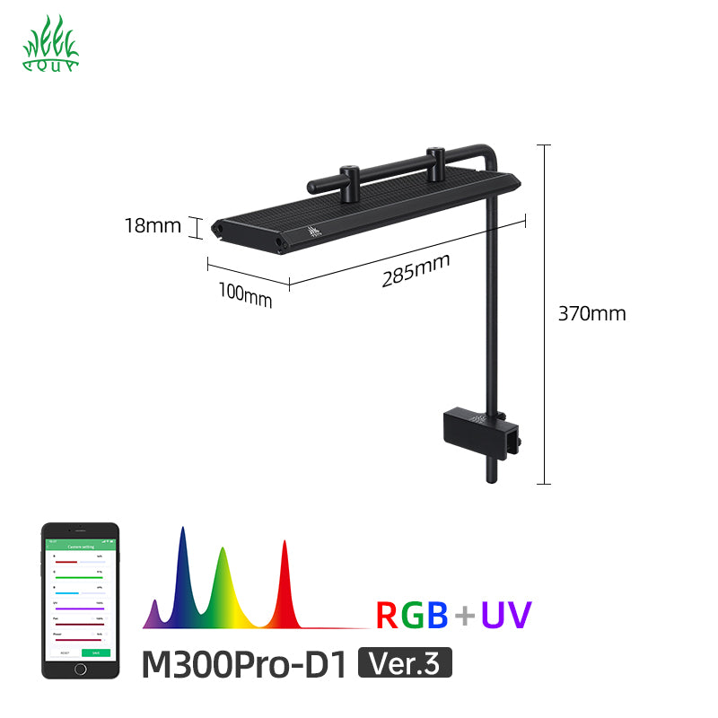 Week Aqua M Series Pendant Style Smart Bluetooth RGB+UV LED Hanging Aquarium Light