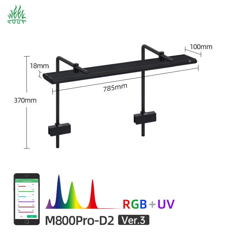 Week Aqua M Series Pendant Style Smart Bluetooth RGB+UV LED Hanging Aquarium Light