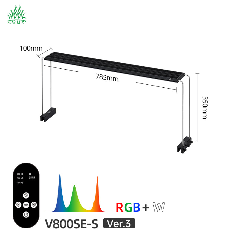 Week Aqua V Series Amphibious Paludarium LED Light RGB+W Full Spectrum High Stand Bracket